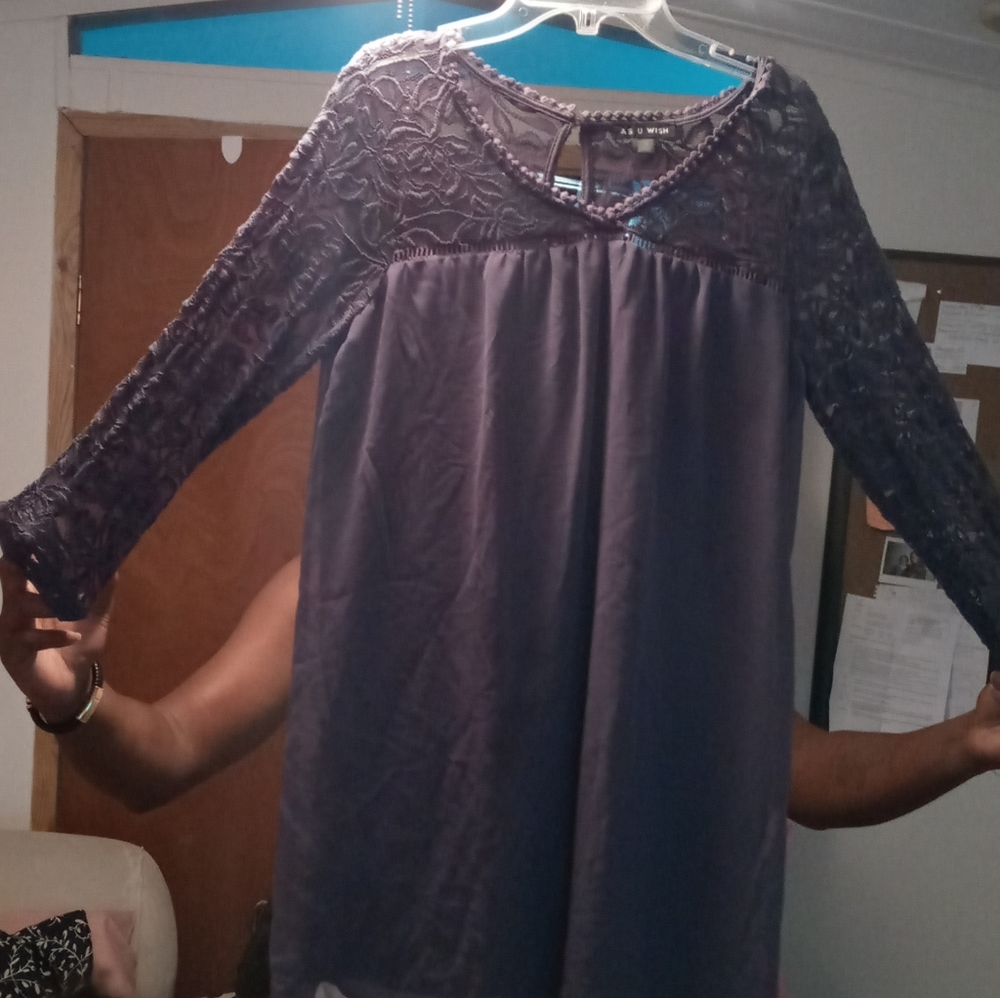 Long sleeve, casual dress.